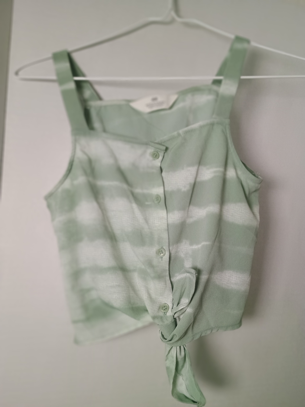H&M Tie-Dye Crop Top Green & White Medium Like New